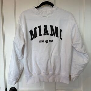 Anine Bing White Crewneck Sweatshirt